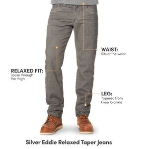 ⚡️ Silver Jeans Eddie Relaxed Fit Tapered Leg Jeans - Gray 34x34